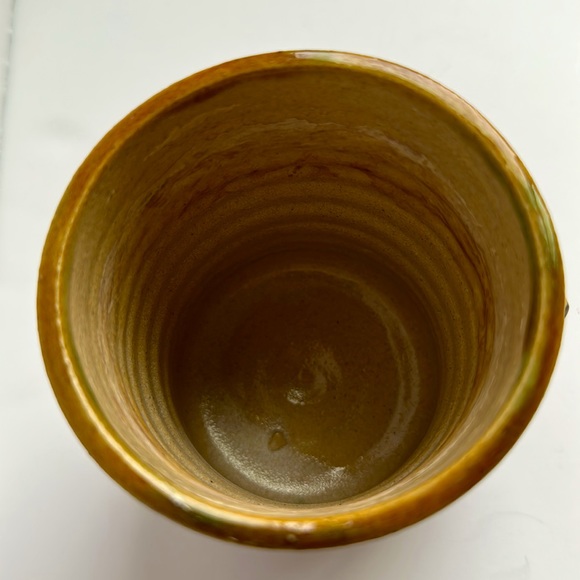 VTG Tree Frog Lucky Bamboo Art Pottery Vase Planter Majolica Ceramic - Picture 9 of 10